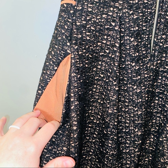 🦋McGinn Fit and Flare Black Crochet Lace Dress - Picture 4 of 6